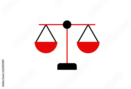 Vector illustration  scales in flat style design. Colorful bauhaus  vector icon for  website, mobile app, banner, ui ux, web design, business, marketing, landing, infographics, mockup,development