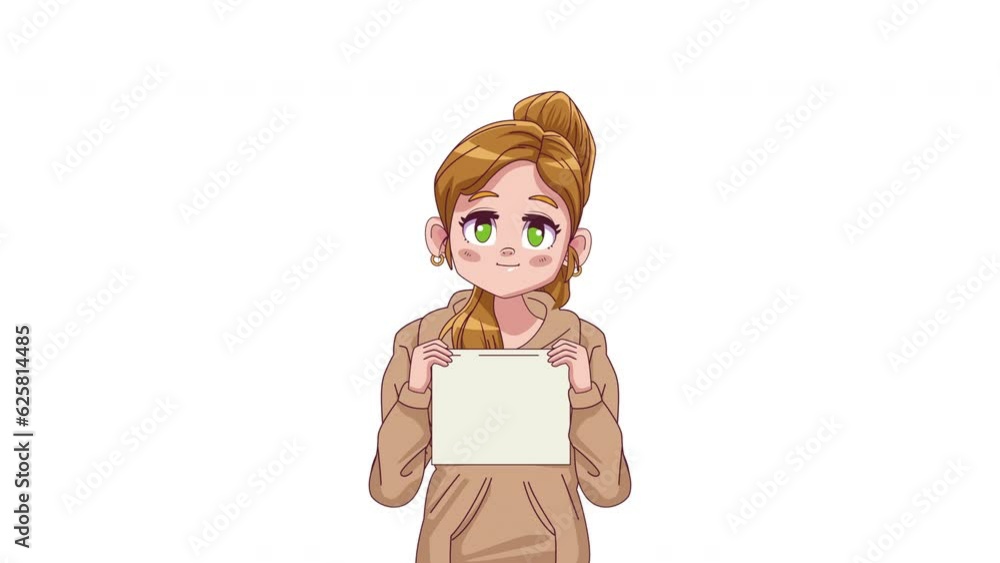young blond teenager girl anime character animation young blond teenager girl anime character animation