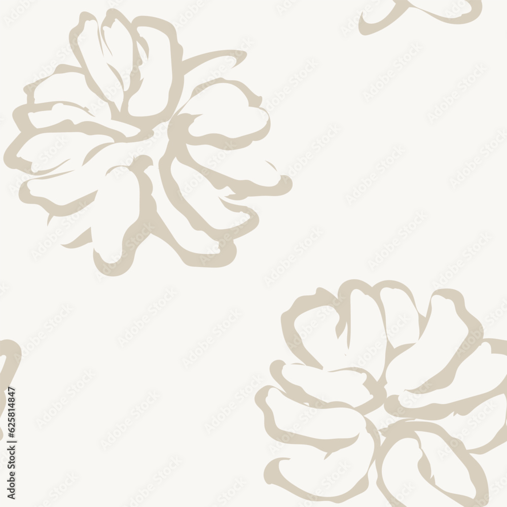 Obraz premium Neutral Colour Abstract Floral Seamless Pattern Design