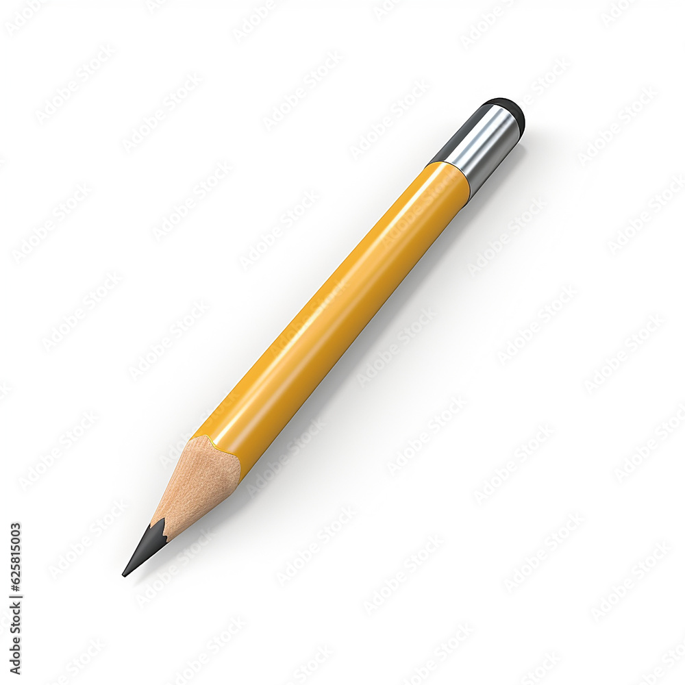 pencil icon 3d rendering on white isolated background pencil icon 3d rendering on white isolated background