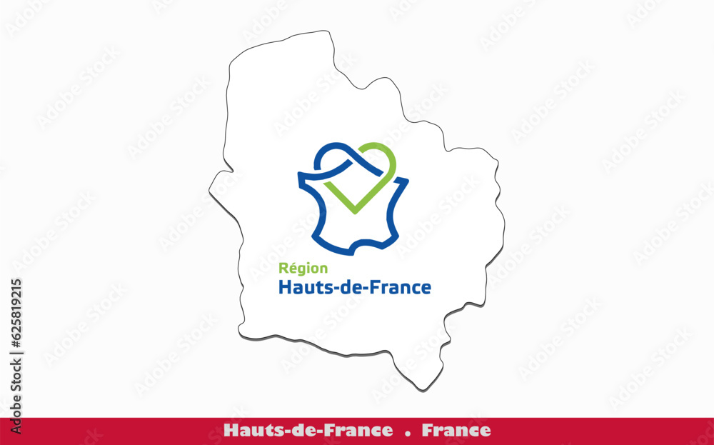 Heights of France Flag -  Regions of France (EPS)