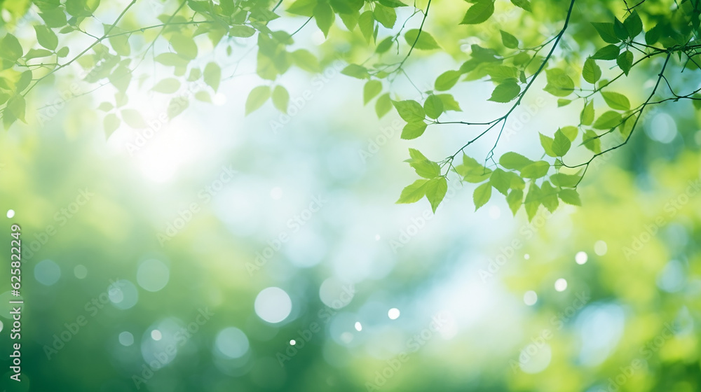 blur background of green leaves with sky bokeh nature blur background of green leaves with sky bokeh nature