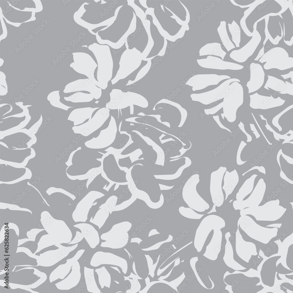 Monochrome Abstract Floral Seamless Pattern Design Monochrome Abstract Floral Seamless Pattern Design