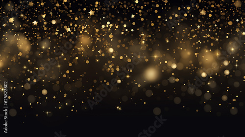 festive horizontal Christmas and new year background with golden glitter