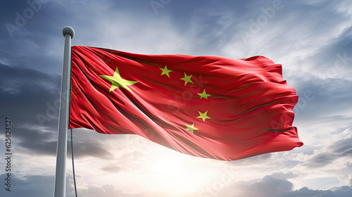 flag china in the sky