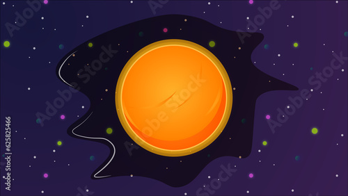 Cosmic Harmony: Orange Planet Amidst the Stars