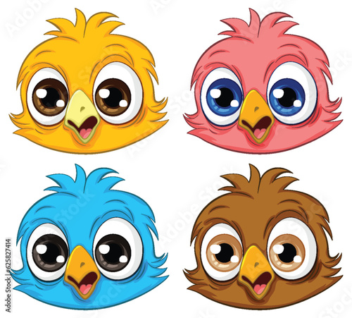 Cute owl chick cartoon isolated