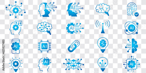AI line icons collection