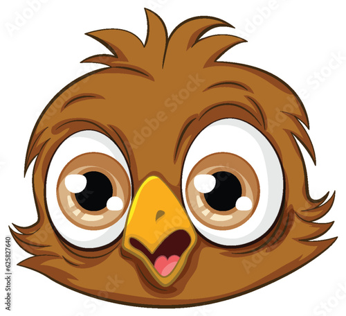 Cute owl chick cartoon isolated