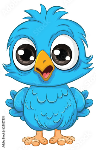 Cute owl chick cartoon isolated