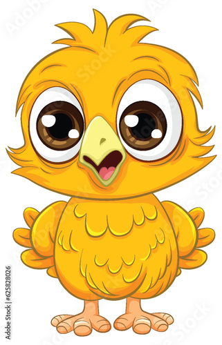 Cute owl chick cartoon isolated