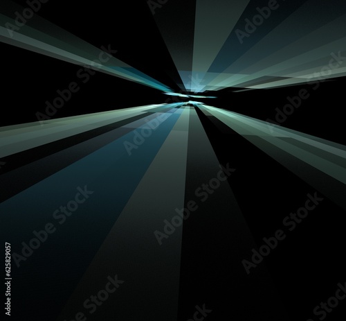 Fractal Illustration of Colorful Tiles on Black Background