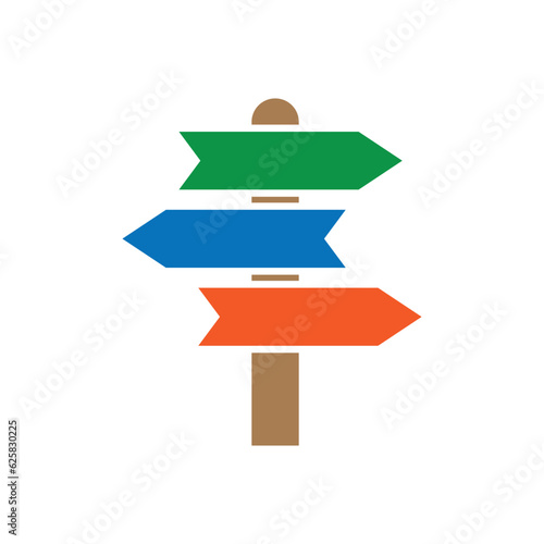 Signpost arrow icon design template vector isolated illustration