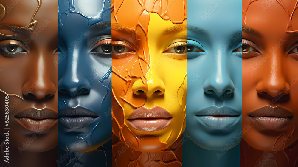 Obraz premium Concept of diversity. Abstract, renderedGenerative AI