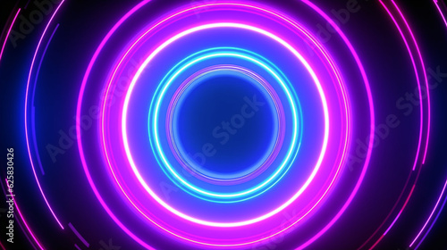 Abstract seamless loop neon circle blue and purple neon circles hitech motion background seamless loop video