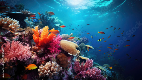 Underwater fish coral pink blue deep ocean beautiful © stocker