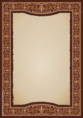 Russian wood pattern frame ornament