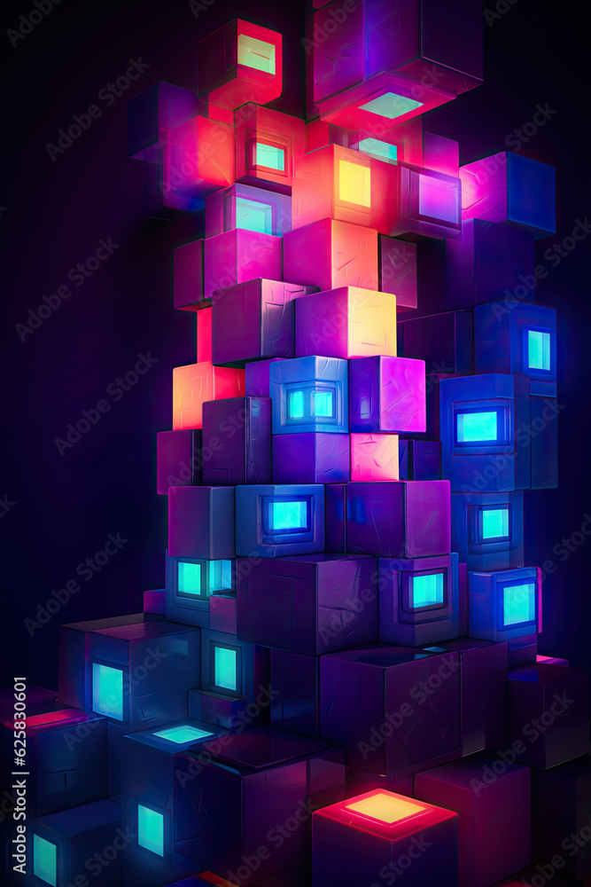 Colourful seamless boxes for background Colourful seamless boxes for background