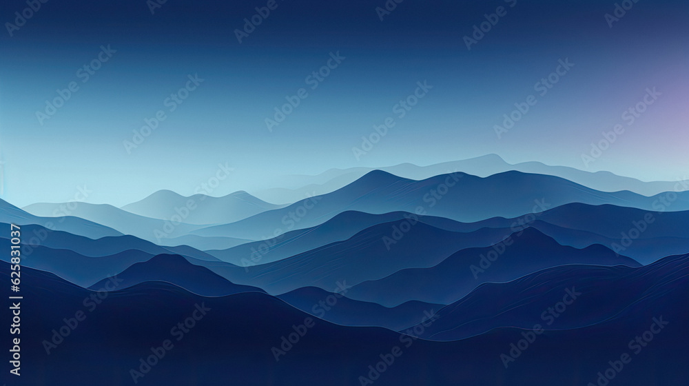 Mountain line gradient lines background wallpeper night blue