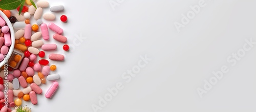 Wallpaper Mural Photo of a colorful assortment of pills in a bowl, ready for consumption or analysis with copy space Torontodigital.ca