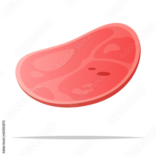 Slice of ham vector isolated illustration