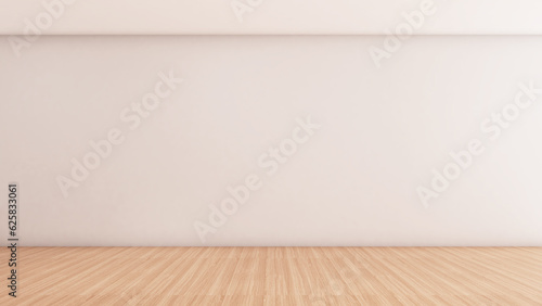 Fototapeta Naklejka Na Ścianę i Meble -  mock up wood floor on white wall,white room space,mock up for presentation ,3d rendering