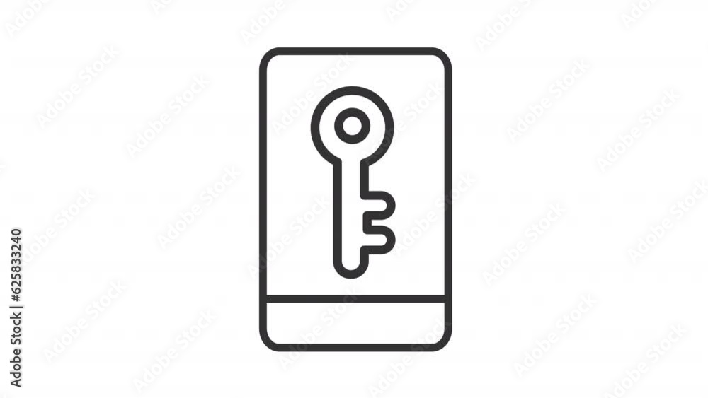 Mobile security line animation. Phone ringing animated icon. Smartphone ...