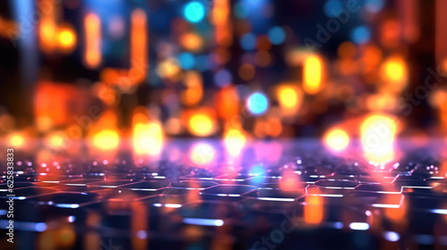 Neon Lights and Bokeh Backgrounds A Modern and Festive Effect for Nightlife AI Generated