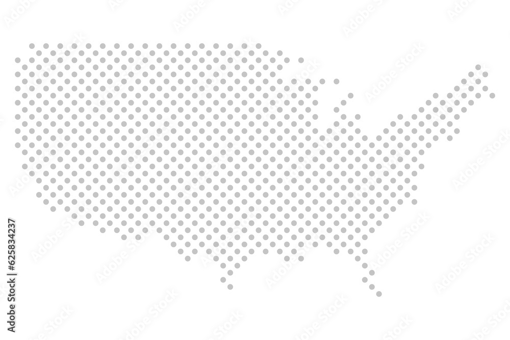 USA: Amerikakarte aus grauen Punkten