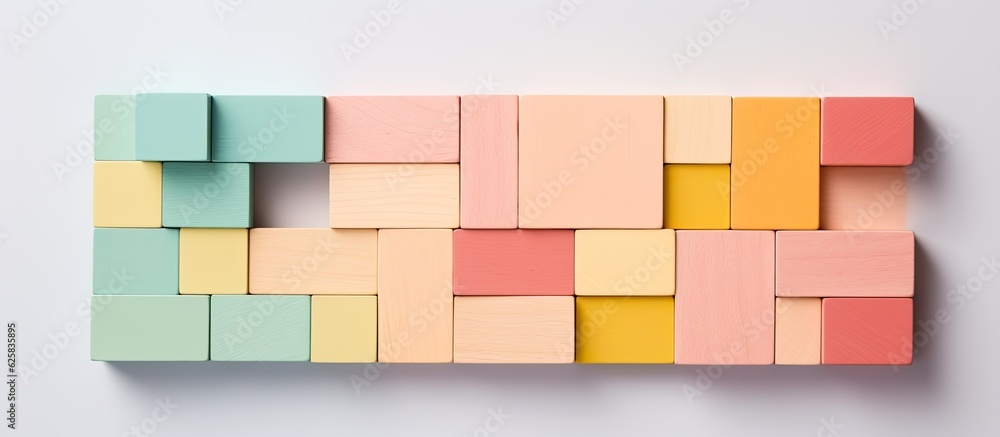 Photo of a colorful paper with geometric squares, perfect for adding text or designs with copy space Photo of a colorful paper with geometric squares, perfect for adding text or designs with copy space