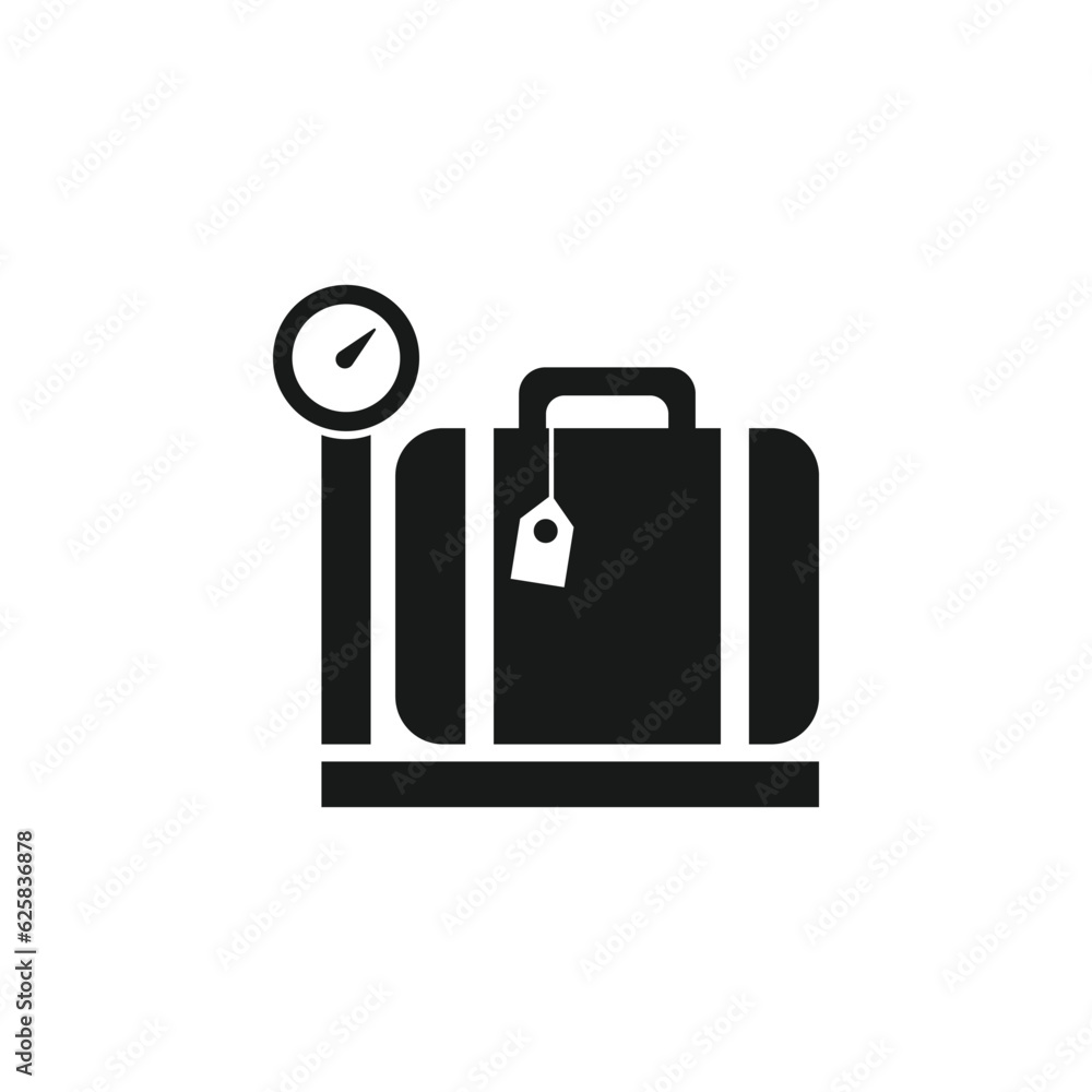 Baggage allowance icon. Travel bag size, Check weight and Backpack
