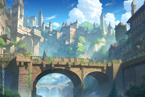 繊細で芸術的な中世ヨーロッパ風背景のイラスト(AI generated image)