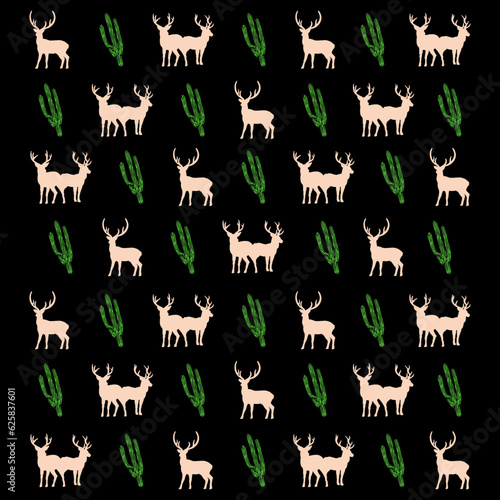 Deer illustration pattern for merchandise