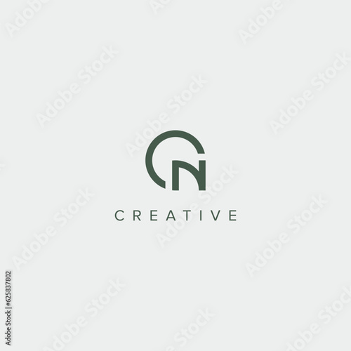 modern unique letter CN NC logo design template - vector.