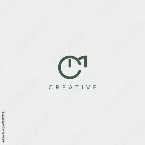 modern unique letter CM MC logo design template - vector