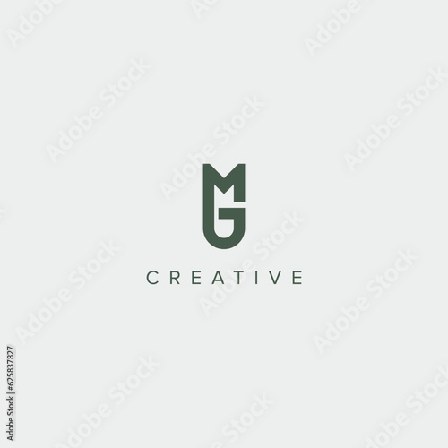 modern unique letter GM MG logo design template - vector