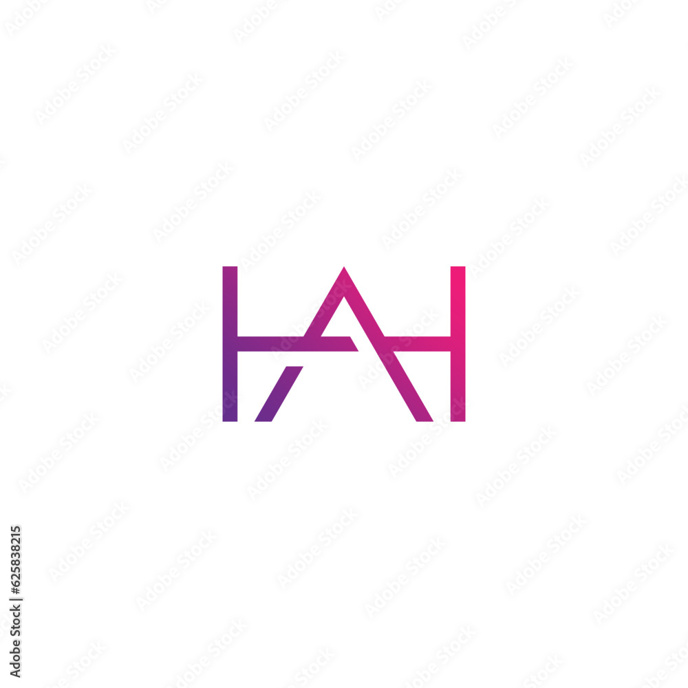 AH Logo Vector. HA Logo Design. Letter H