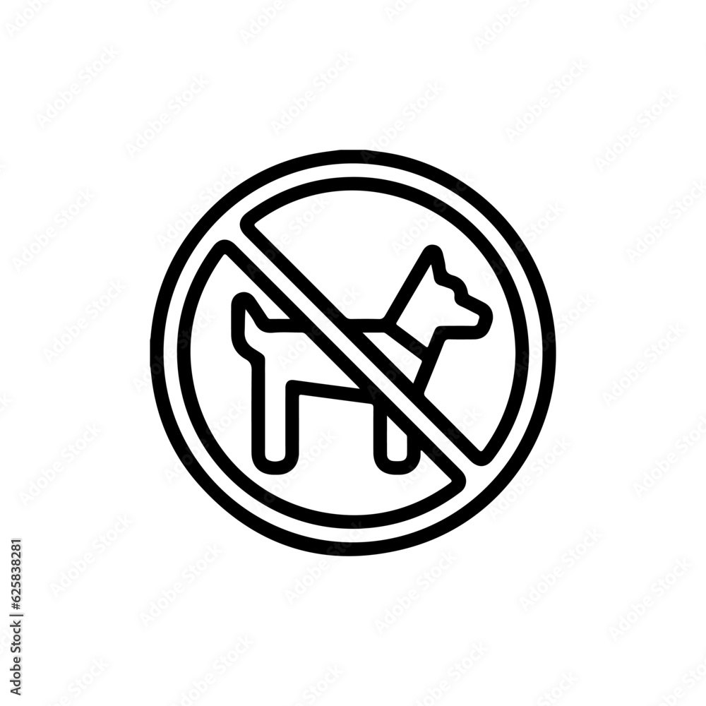 no pets icon in stroke style, no pets no pets icon in stroke style, no pets