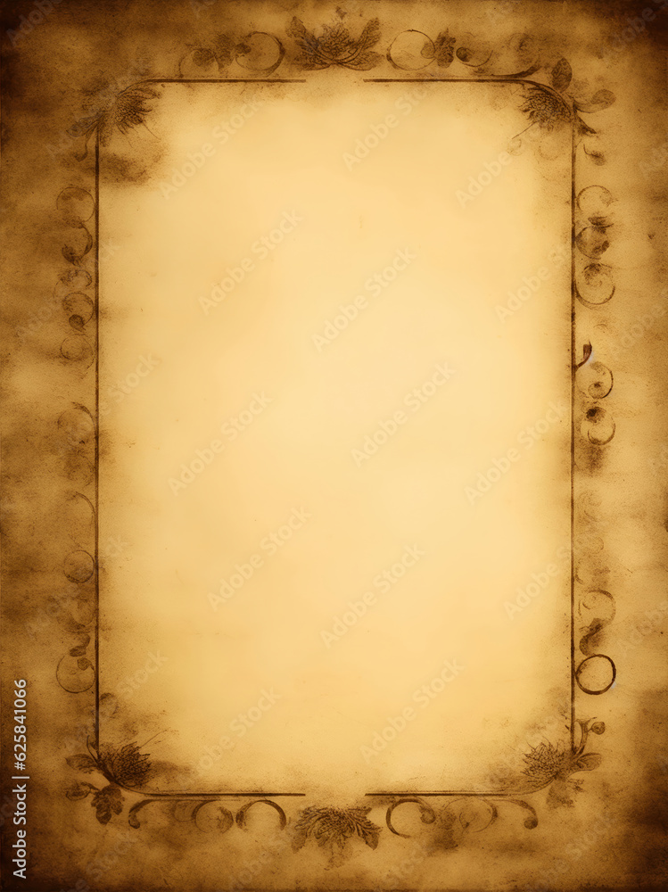 Naklejka premium vintage old paper background with ornament frame