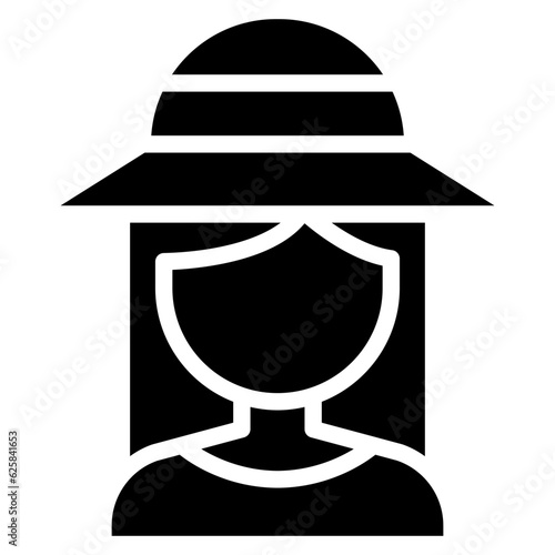 Woman farmer icon