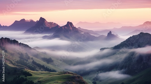 sunrise in the mountains landscape background