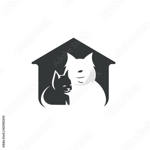 black and white cat and dog in a house