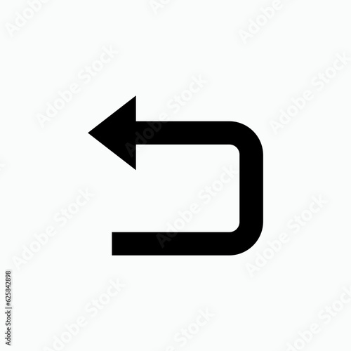 Back Arrow Icon.  Recondition Symbol.     