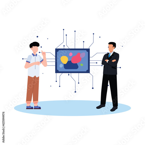 NFT concept. People creating buying and working with crypto art. Non-fungible token auction. Unique masterpieces markets. Persons paying for artworks with phones.