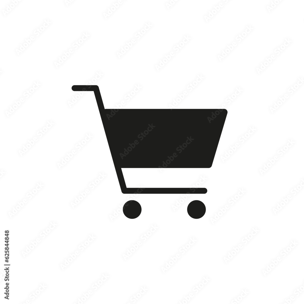 Shopping cart icon vector illustration. Cart on wheels solid black line. Simple flat isolated symbol sign for logo, app, ads, interface elements, outline, banner, web, dev, ui, ux. Vector EPS 10. Shopping cart icon vector illustration. Cart on wheels solid black line. Simple flat isolated symbol sign for logo, app, ads, interface elements, outline, banner, web, dev, ui, ux. Vector EPS 10.