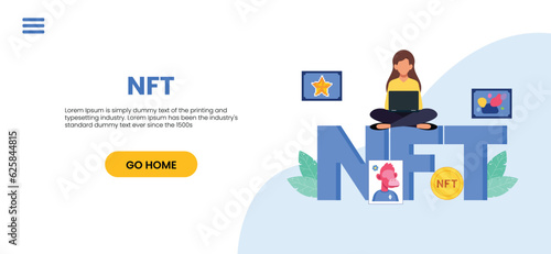 NFT concept. People creating buying and working with crypto art. Non-fungible token auction. Unique masterpieces markets. Persons paying for artworks with phones.
