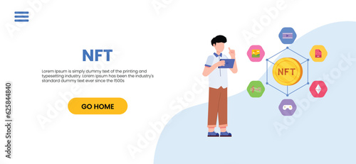 NFT concept. People creating buying and working with crypto art. Non-fungible token auction. Unique masterpieces markets. Persons paying for artworks with phones.