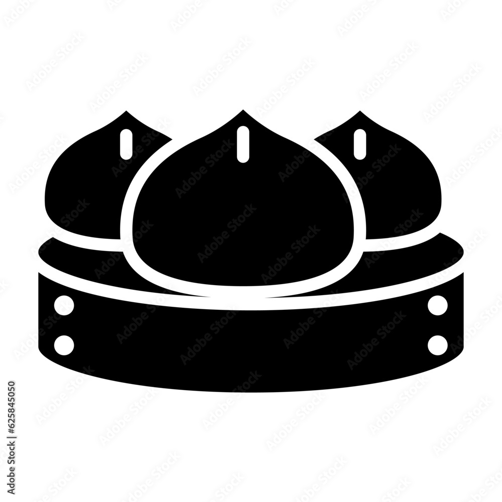 Naklejka premium Steamed bun icon