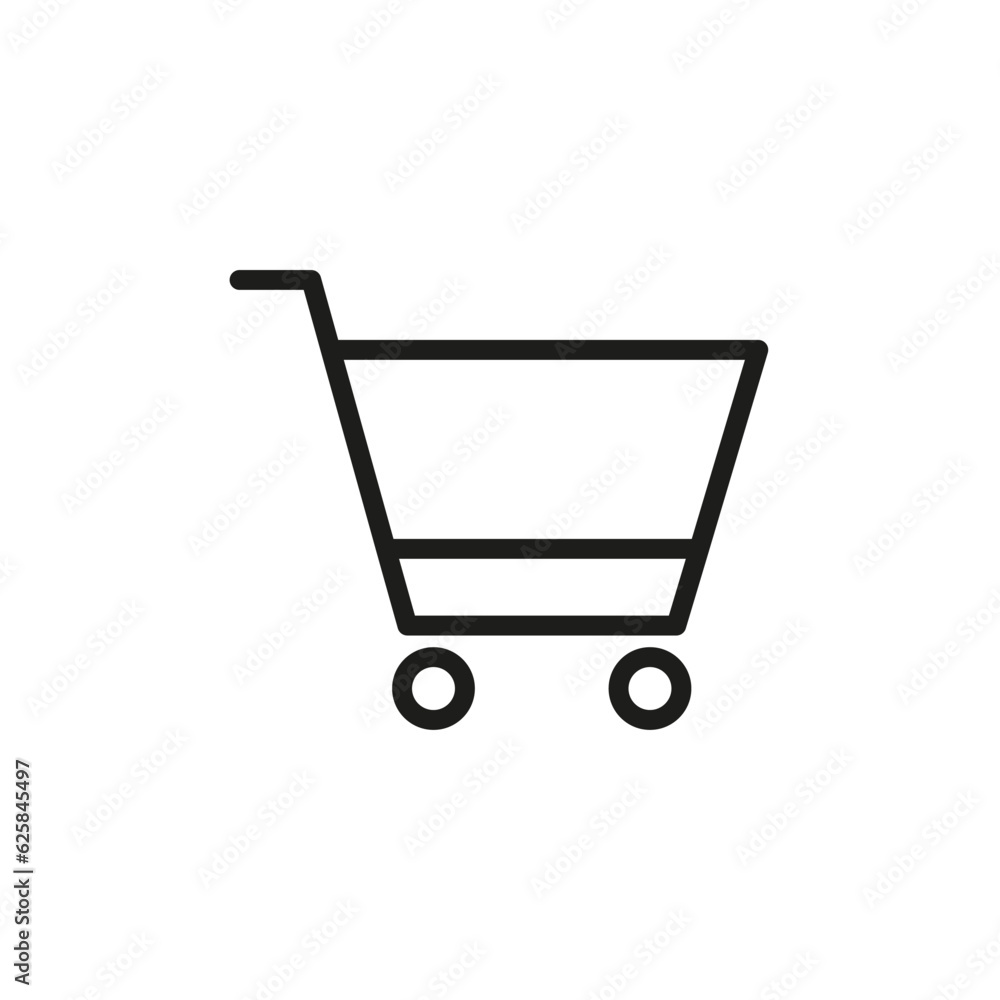 Shopping cart icon vector illustration. Cart on wheels thin black line. Simple flat isolated symbol sign for logo, app, ads, interface elements, outline, banner, web, dev, ui, ux. Vector EPS 10 Shopping cart icon vector illustration. Cart on wheels thin black line. Simple flat isolated symbol sign for logo, app, ads, interface elements, outline, banner, web, dev, ui, ux. Vector EPS 10