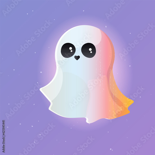 Cute ghost vector illustration. Halloween holidays Childish